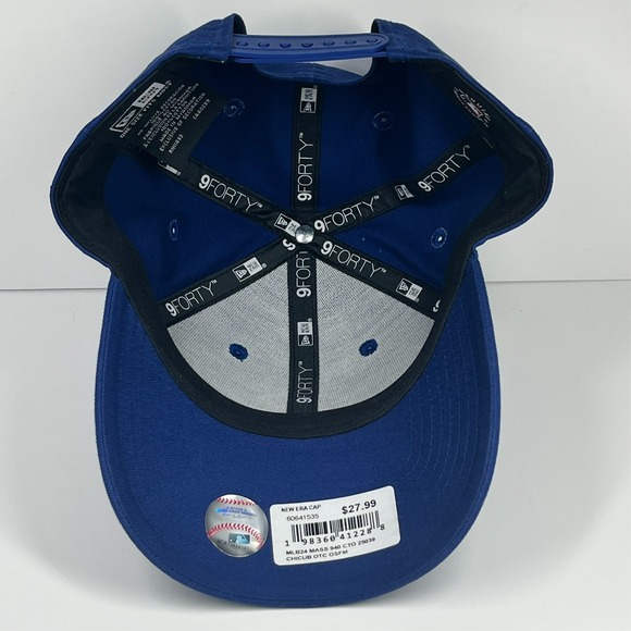 Chicago Cubs New Era 9Forty Baseball Hat Cap Adjustable Snapback Blue MLB - Picture 6 of 14